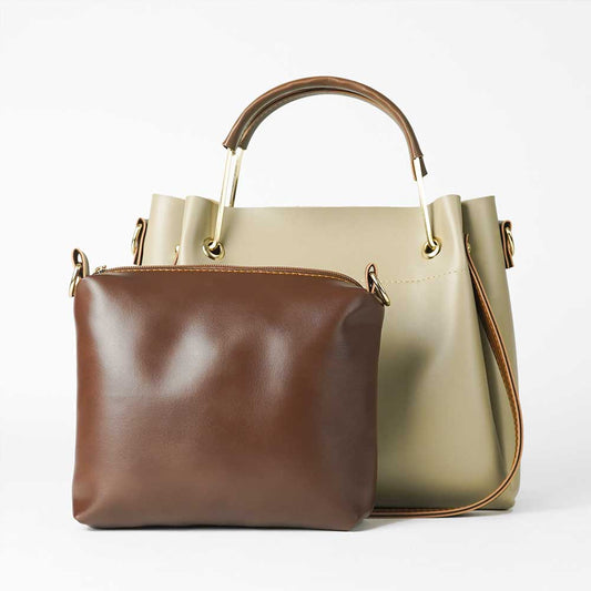 Emerald set of 2 Bag with pouch (Beige) - astorebags.pk