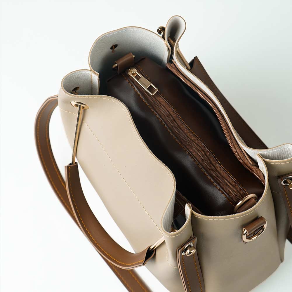 Emerald set of 2 Bag with pouch (Beige) - astorebags.pk