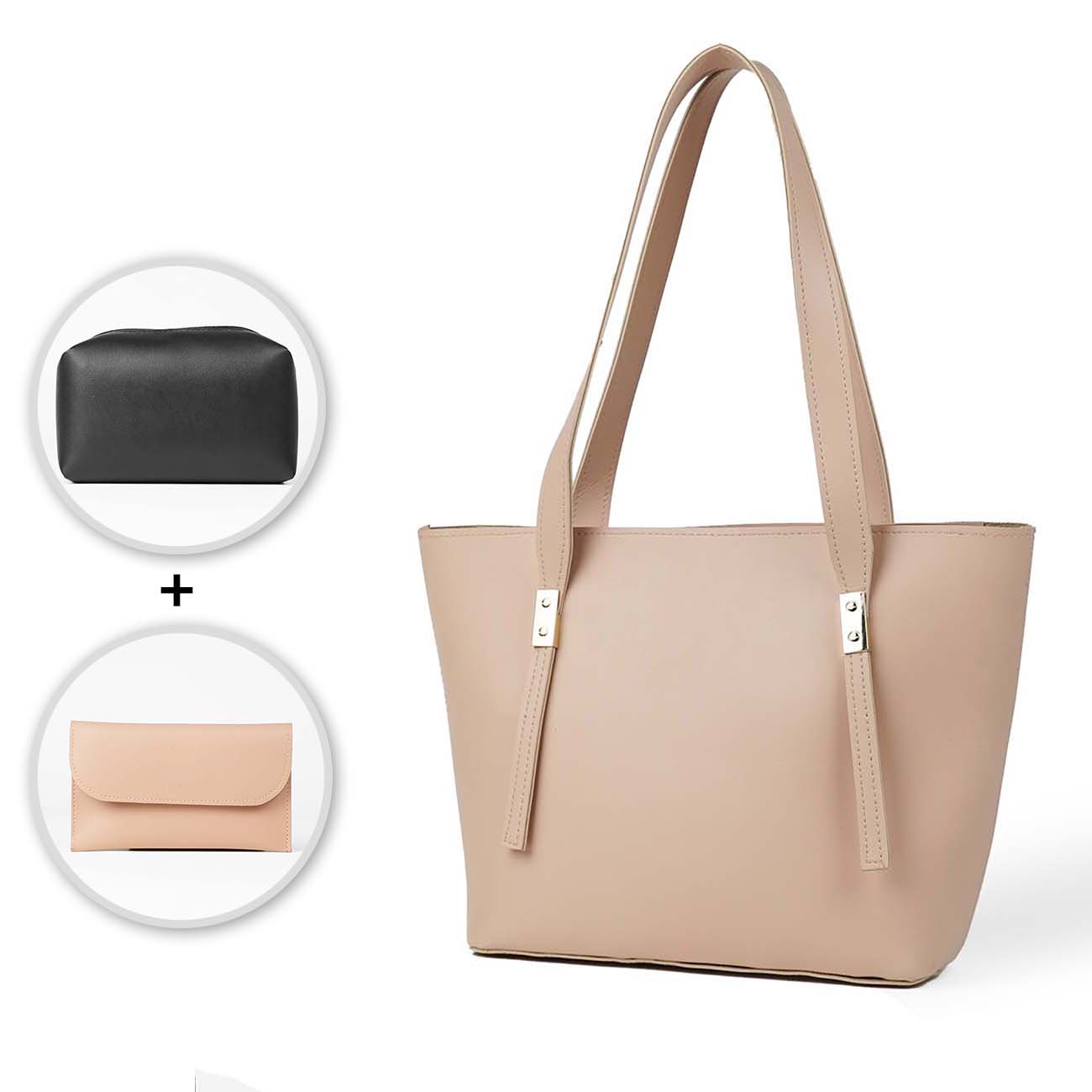 Falcon tote set of 3 Bag peach - astorebags.pk