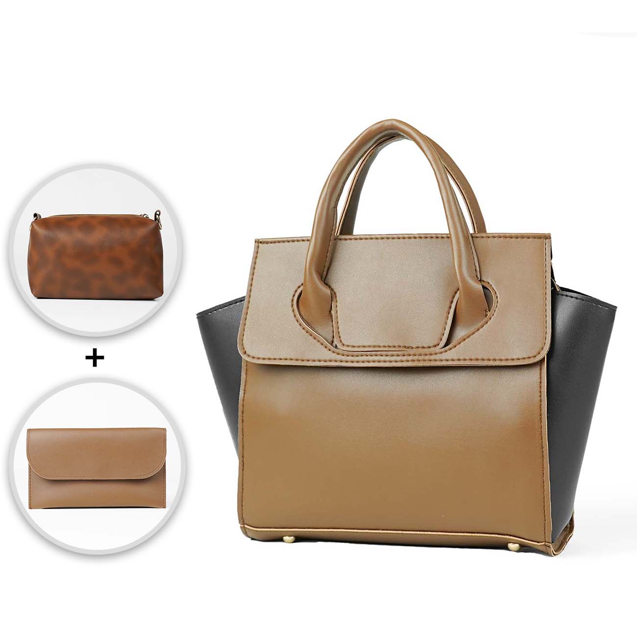 Greek set of 3 Bag brown & black - astorebags.pk