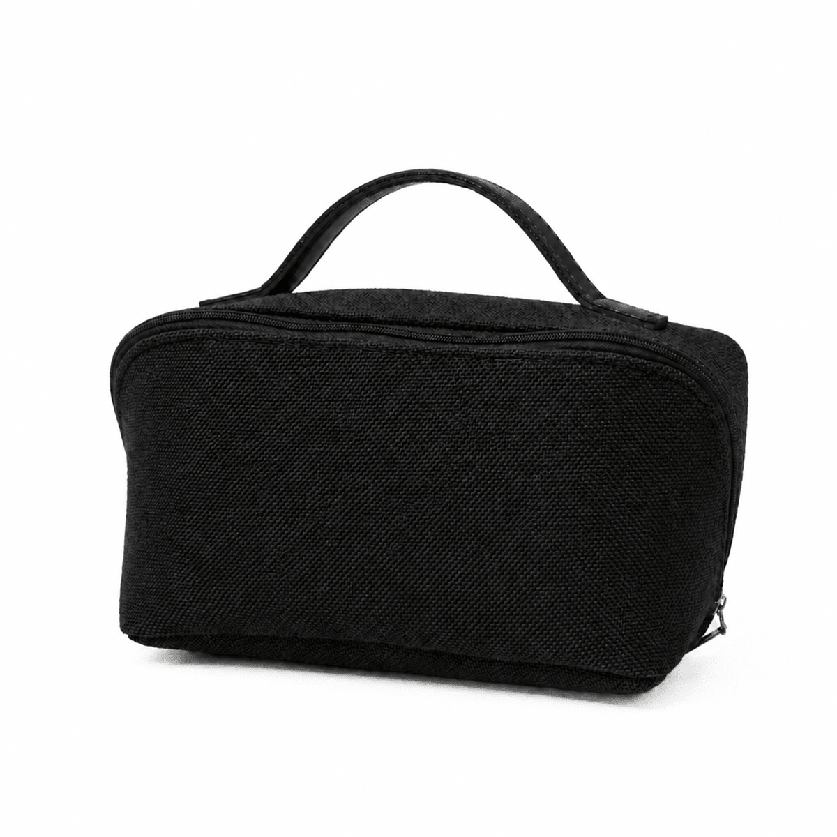 Large Capacity Travel Cosmetic Bag Canvas Black - astorebags.pk