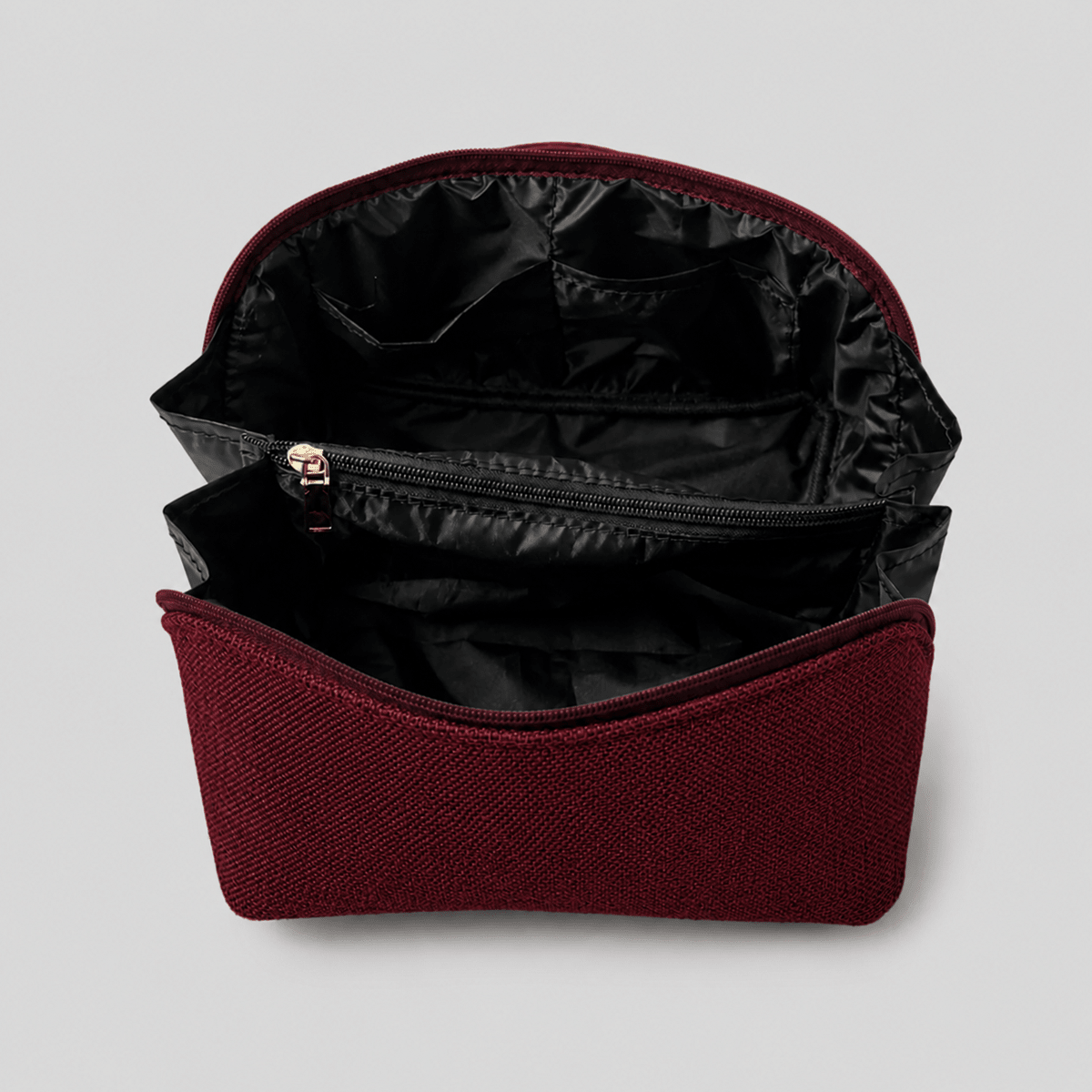 Large Capacity Travel Cosmetic Bag Canvas Maroon - astorebags.pk