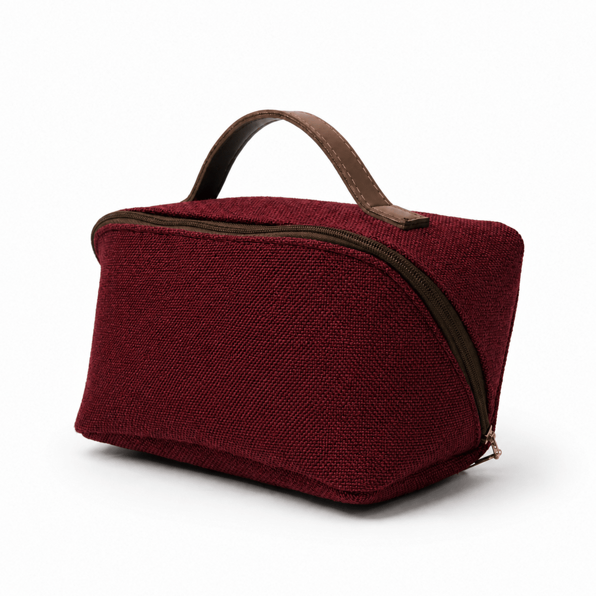 Large Capacity Travel Cosmetic Bag Canvas Maroon - astorebags.pk