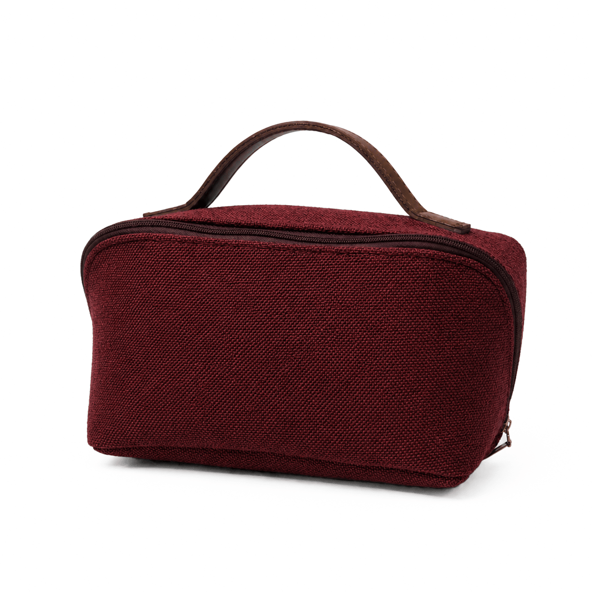 Large Capacity Travel Cosmetic Bag Canvas Maroon - astorebags.pk