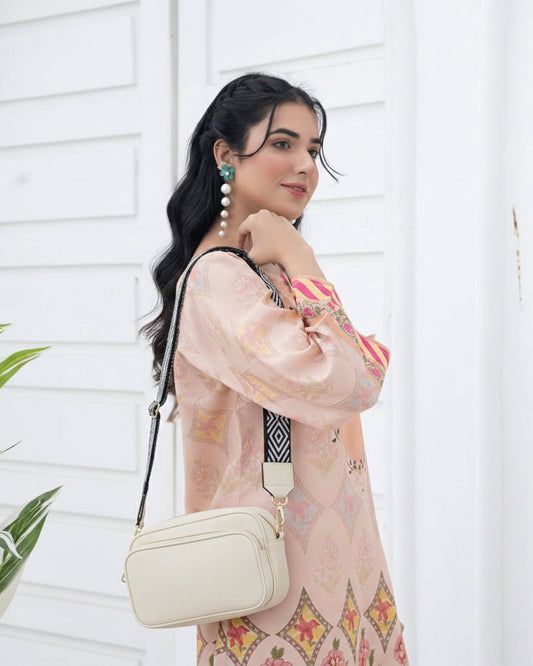 Messenger Shoulder Bag Beige - astorebags.pk