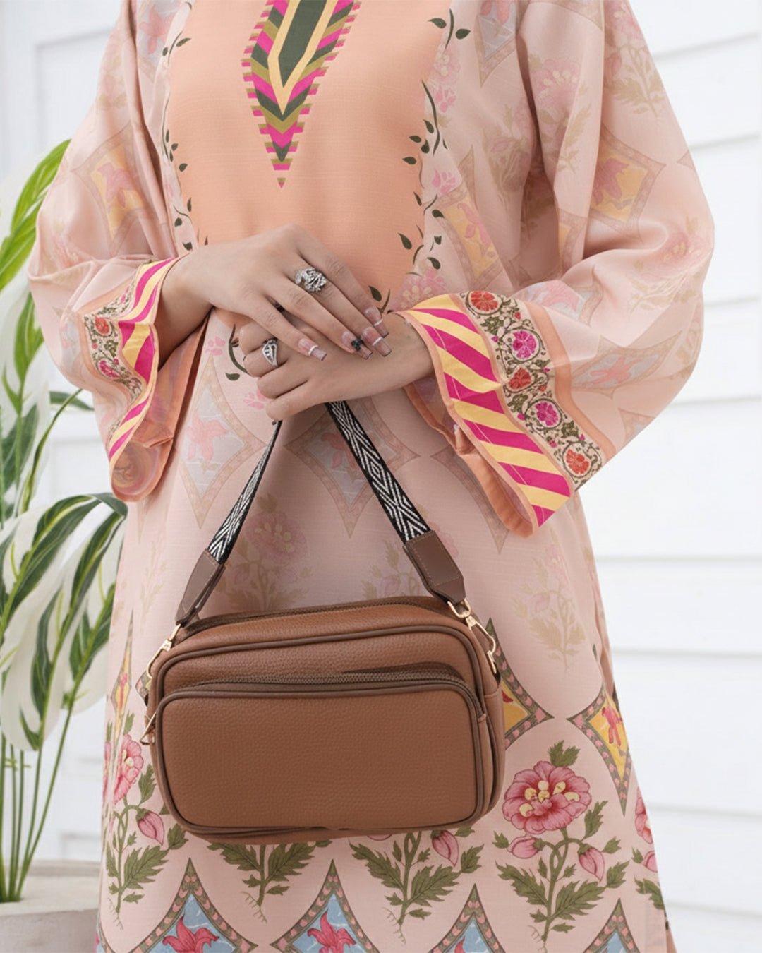 Messenger Shoulder Bag Brown - astorebags.pk