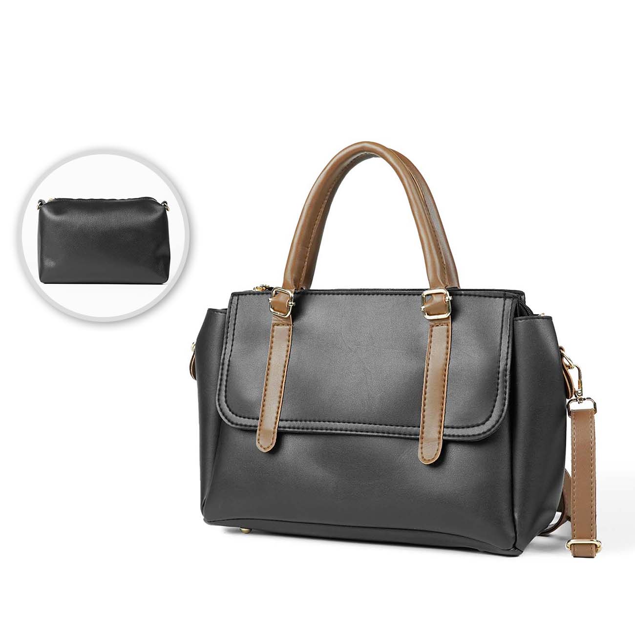 Milly set of 2 bag black & brown - astorebags.pk
