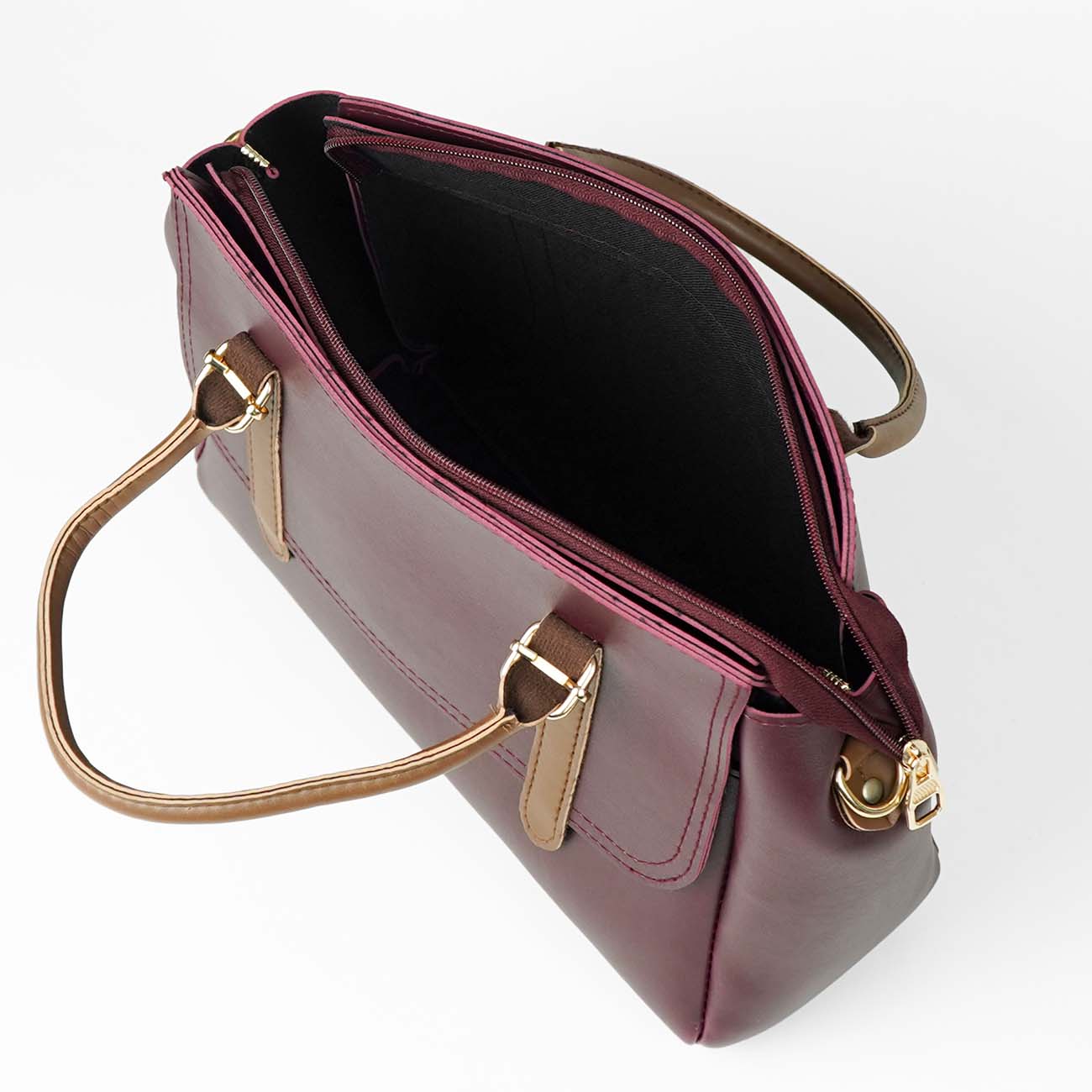 Milly set of 2 bag maroon & brown - astorebags.pk