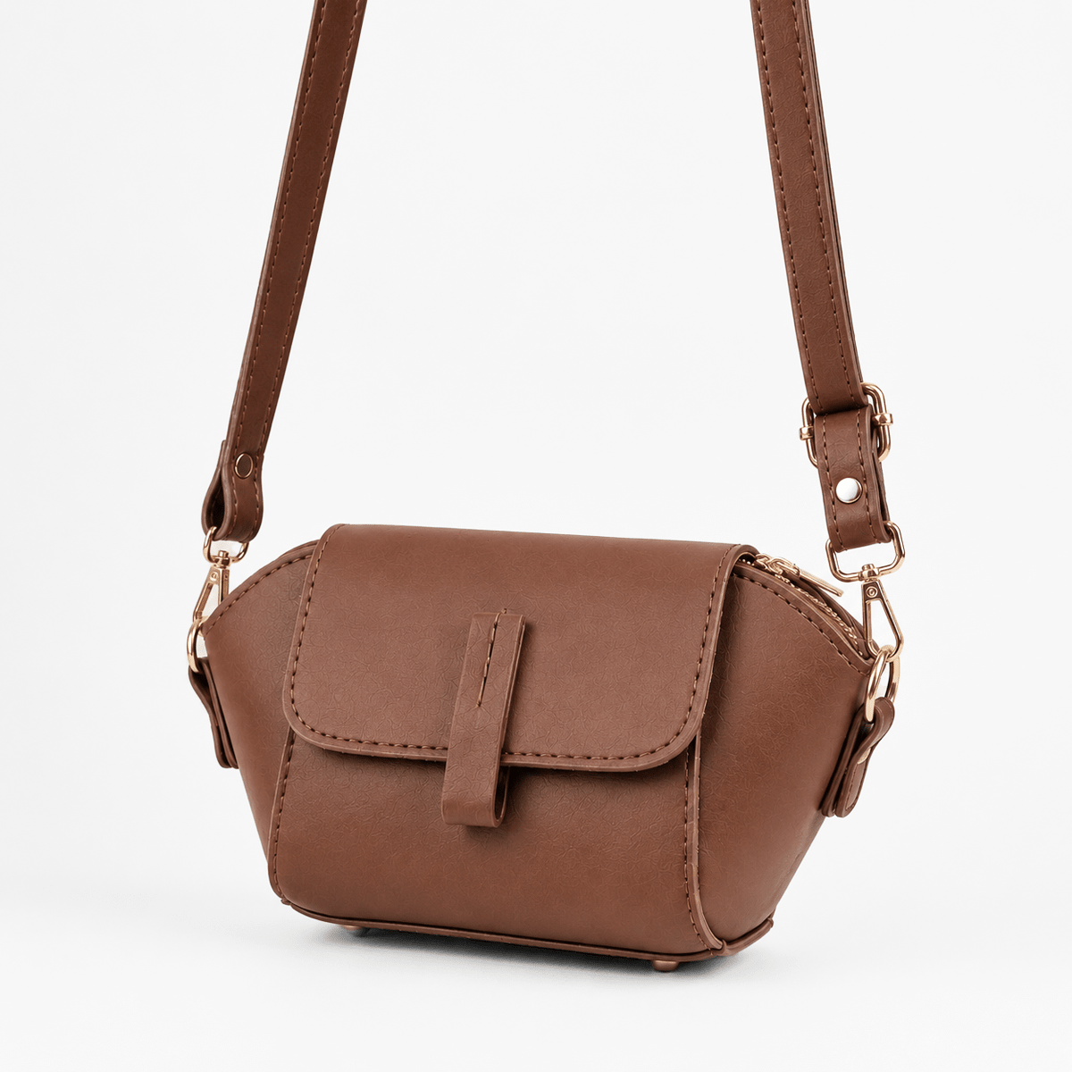Mini Flap Crossbody Bag Brown - astorebags.pk