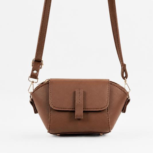 Mini Flap Crossbody Bag Brown - astorebags.pk