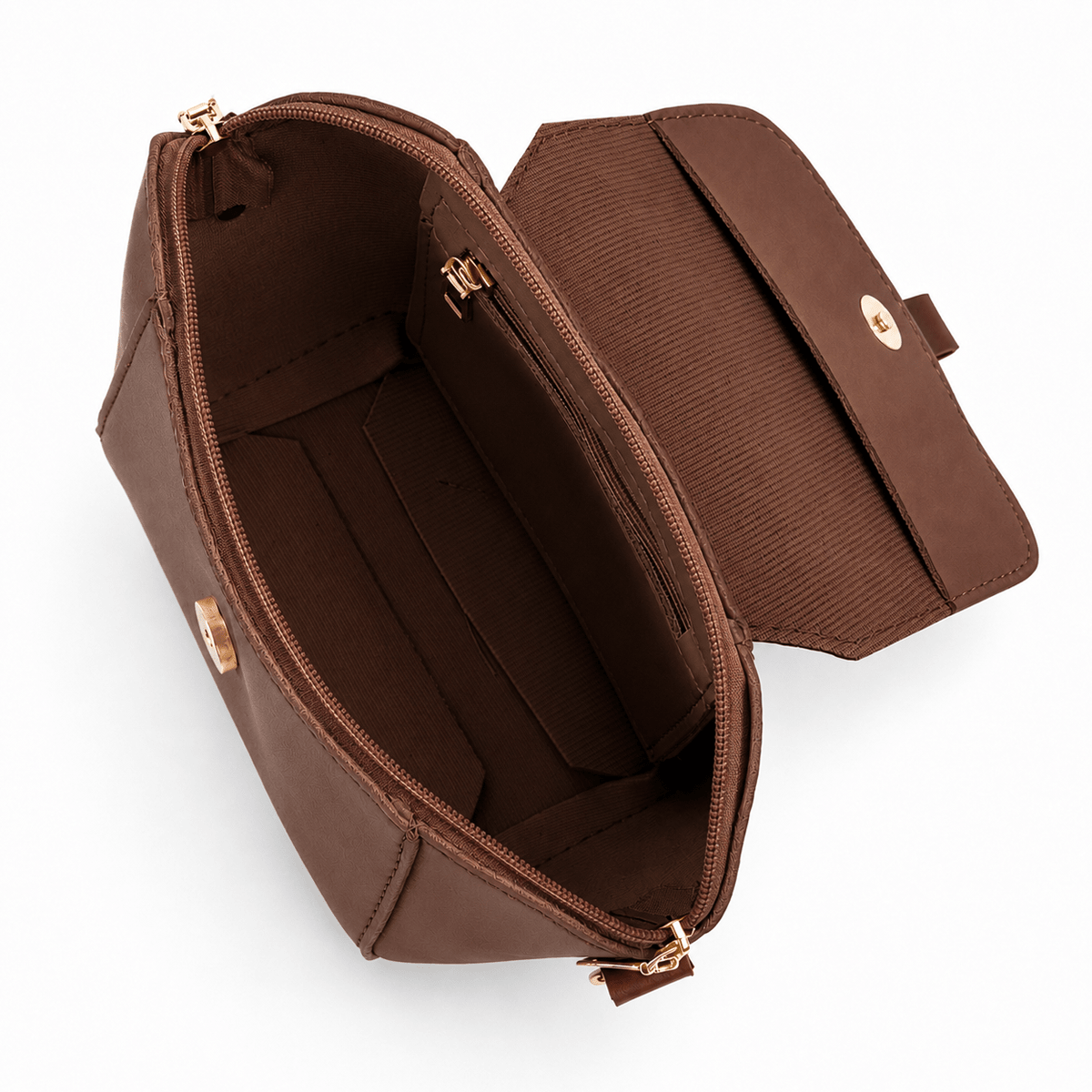 Mini Flap Crossbody Bag Brown - astorebags.pk