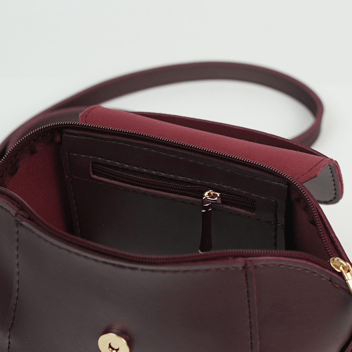Mini Flap Crossbody Bag Maroon - astorebags.pk
