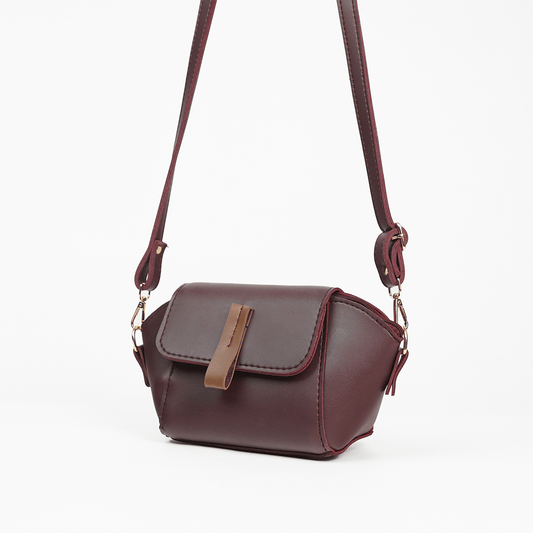 Mini Flap Crossbody Bag Maroon - astorebags.pk