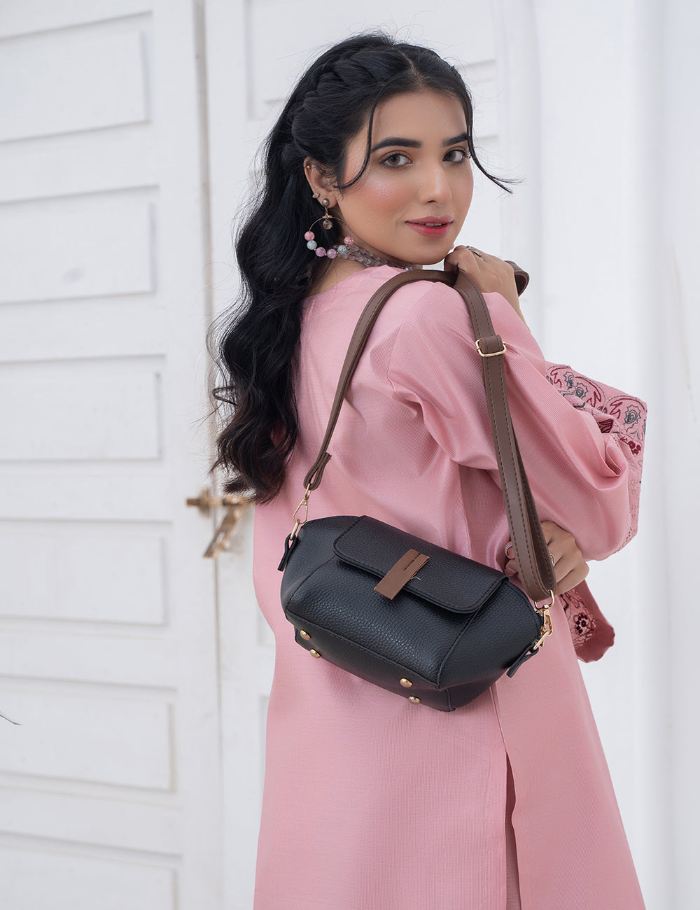 Mini Flap Crossbody Bag Brown