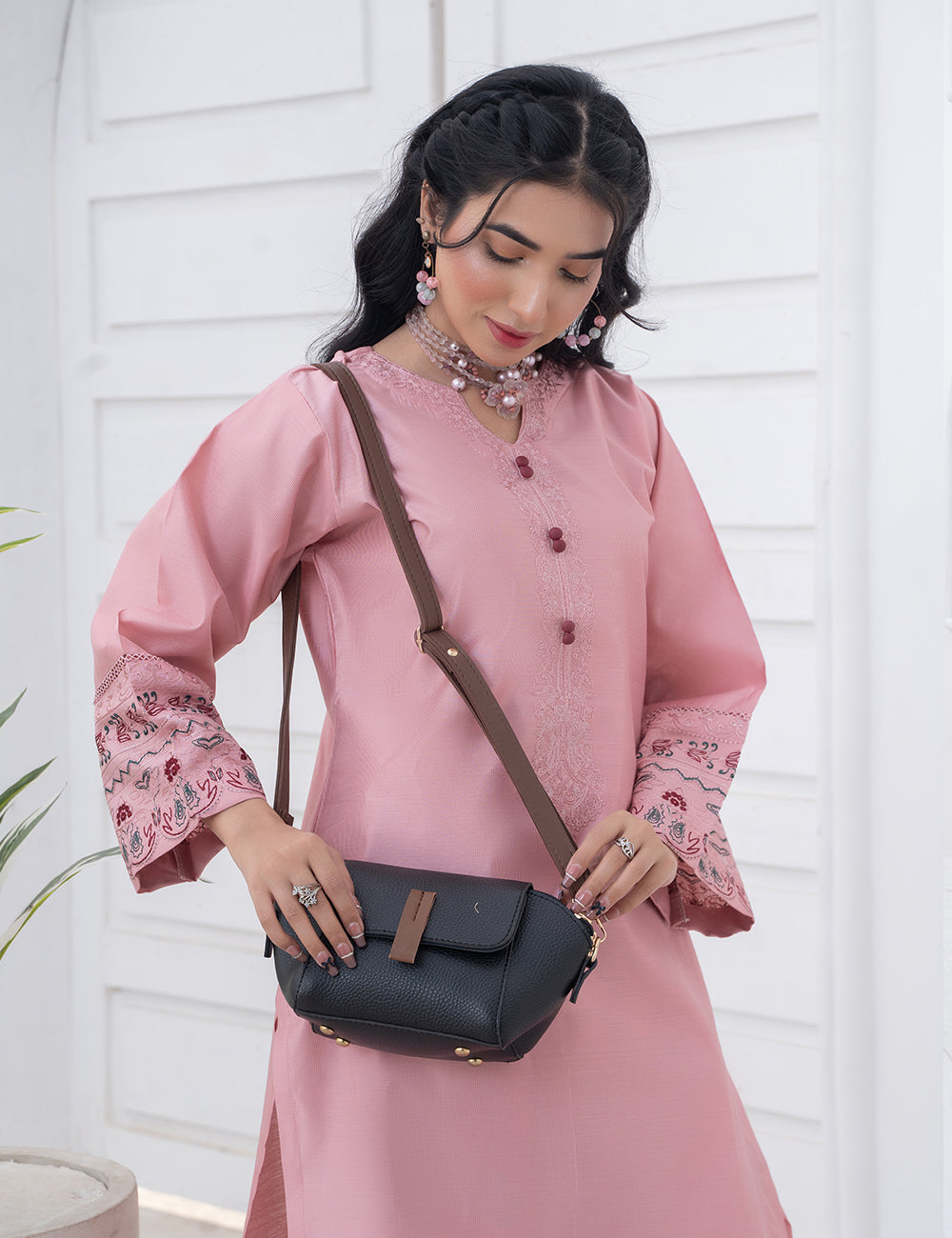 Mini Flap Crossbody Bag Brown