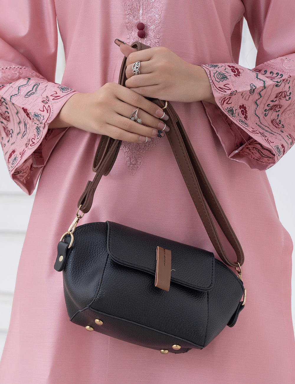 Mini Flap Crossbody Bag Brown