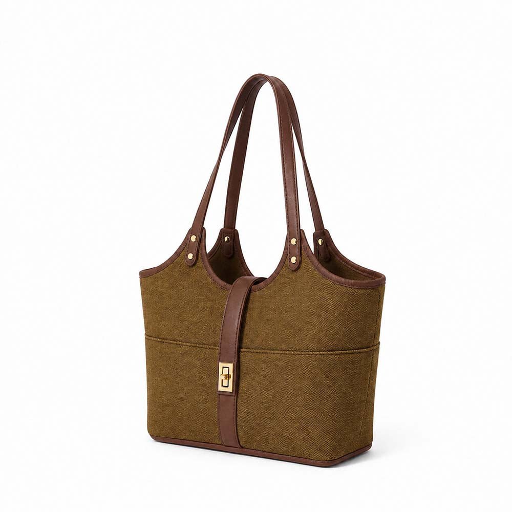 Mira Canvas Bag Brown - astorebags.pk