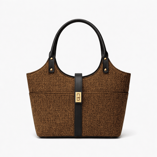 Mira Canvas Bag brown & black - astorebags.pk