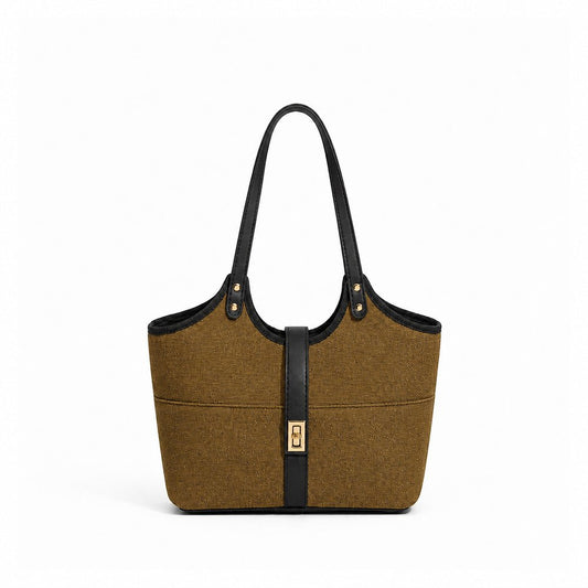Mira Canvas Bag brown & black - astorebags.pk