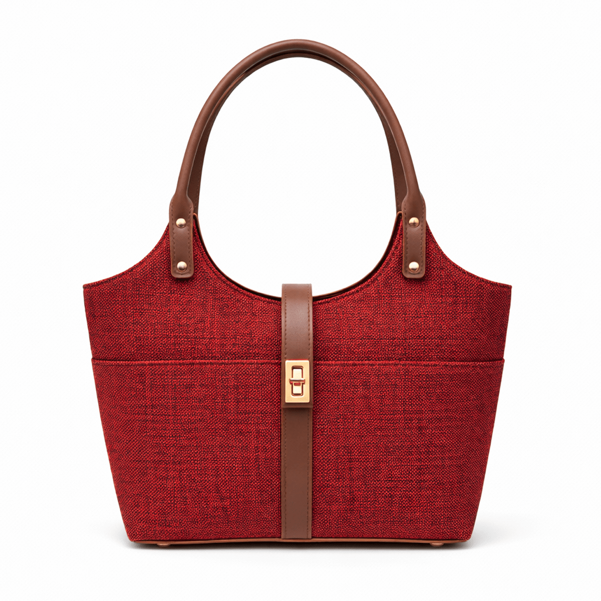 Mira Canvas Bag Maroon & Brown - astorebags.pk