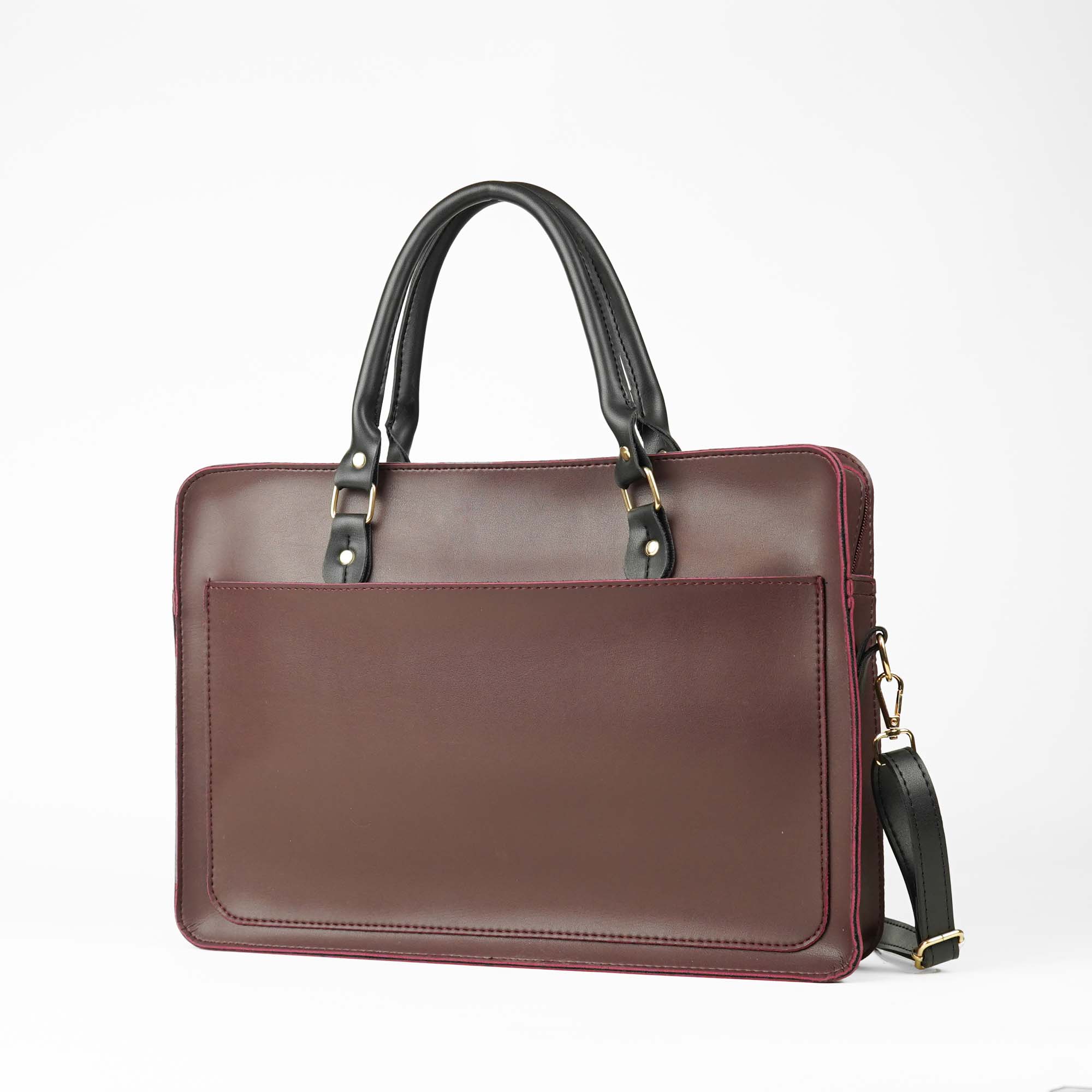 Multi Pockets Laptop Bag (Maroon) - astorebags.pk