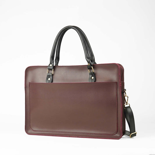 Multi Pockets Laptop Bag (Maroon) - astorebags.pk