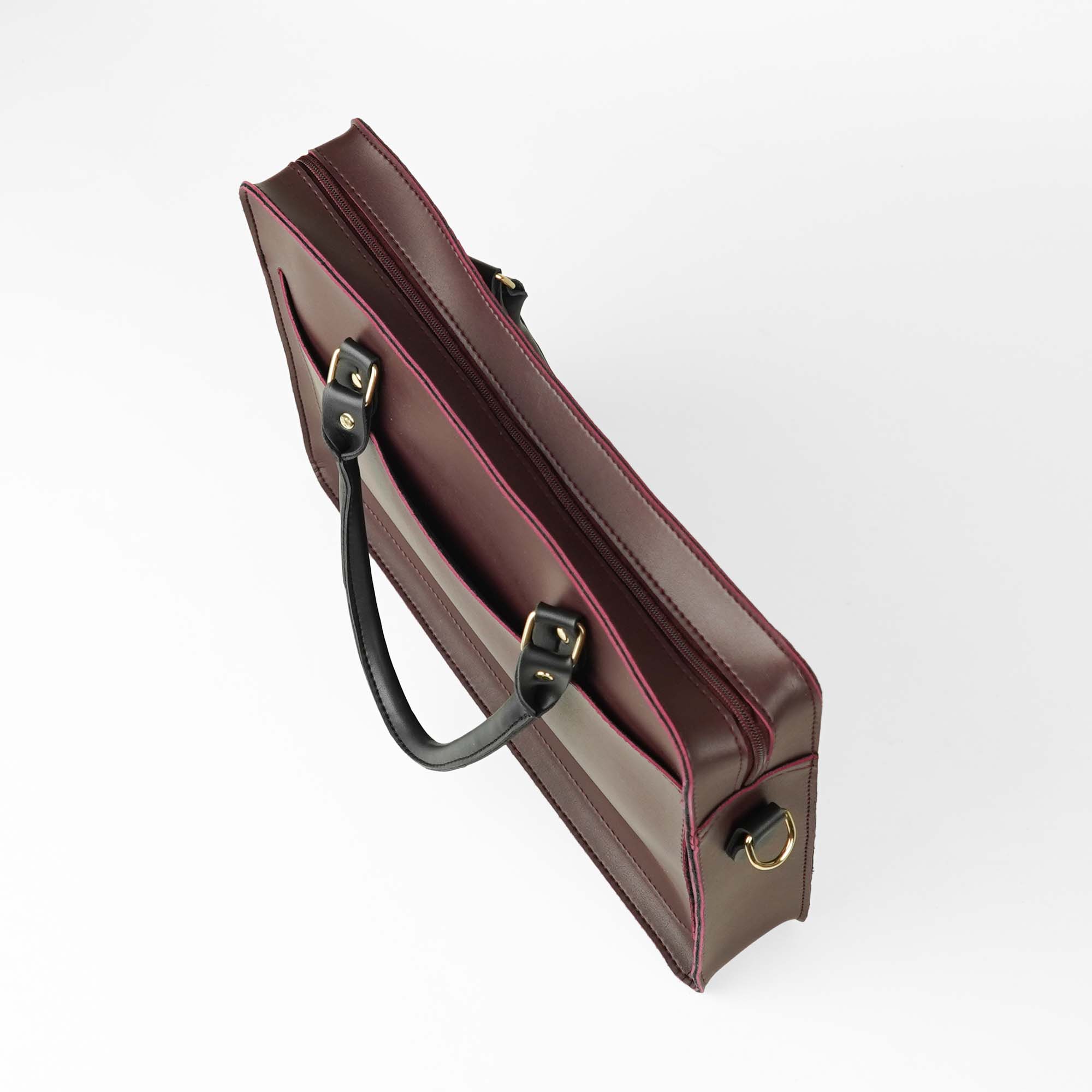 Multi Pockets Laptop Bag (Maroon) - astorebags.pk