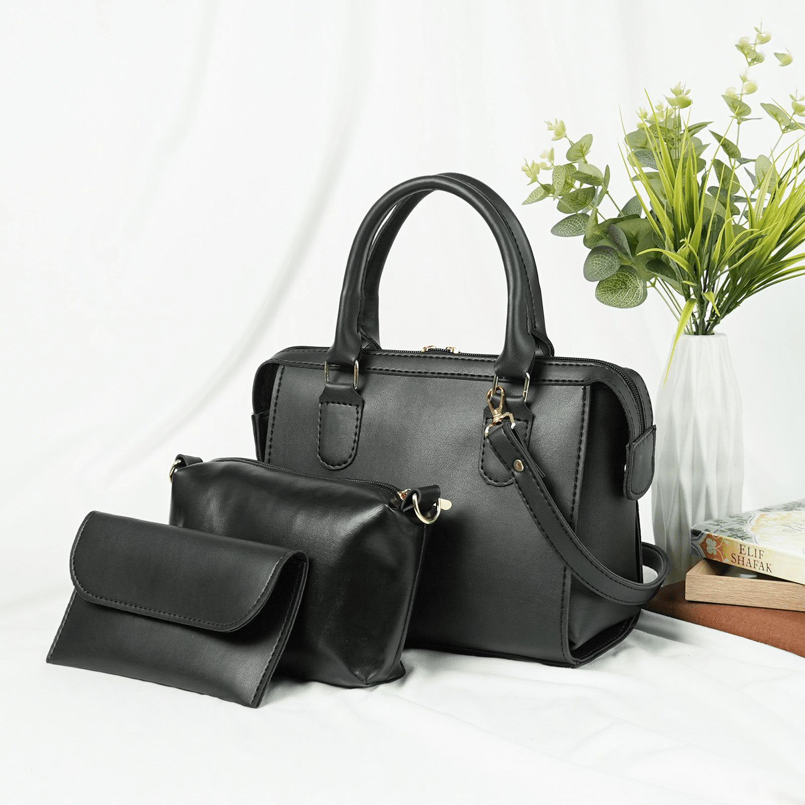 Olive Bag Set of 3 Black - astorebags.pk