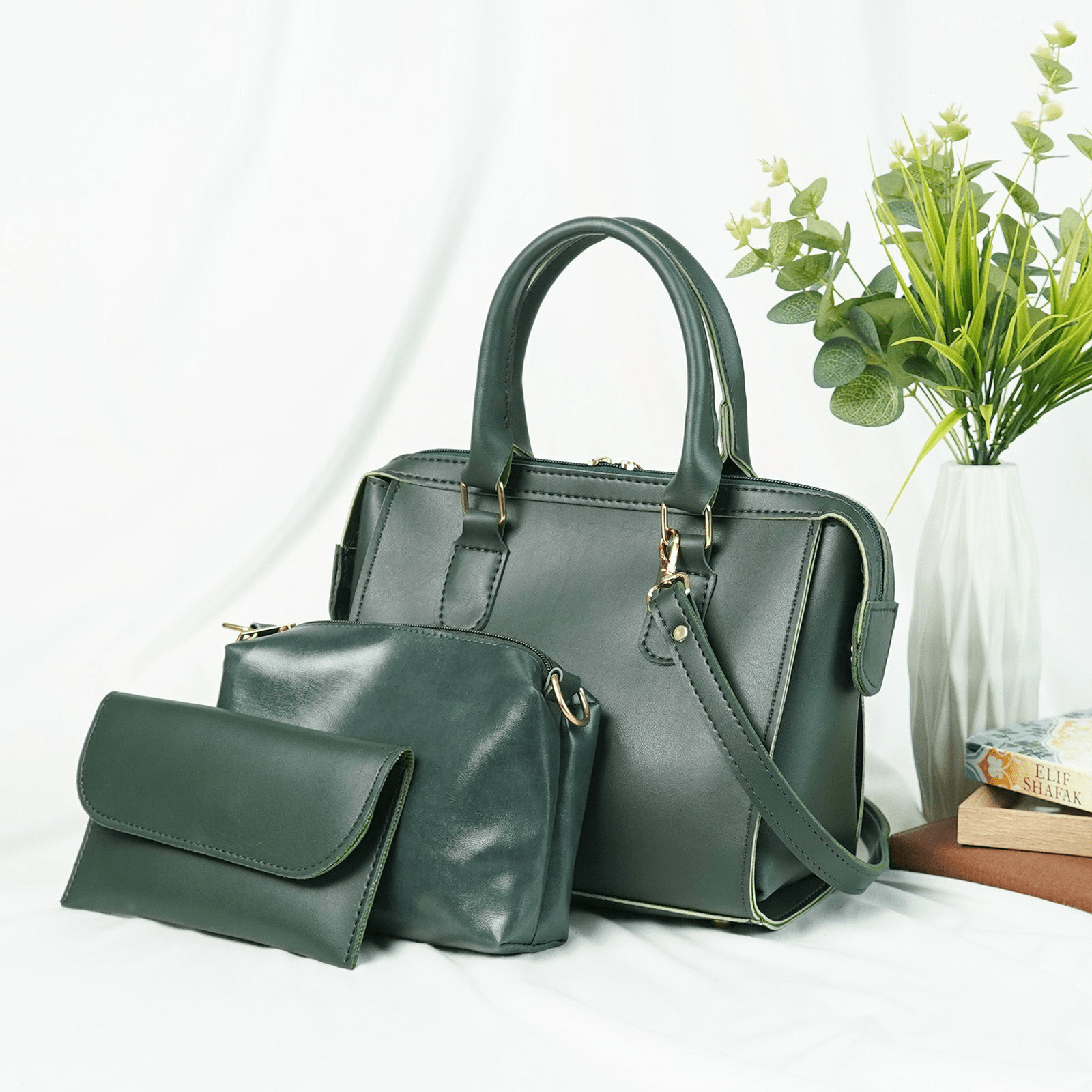 Olive Bag Set of 3 Green - astorebags.pk