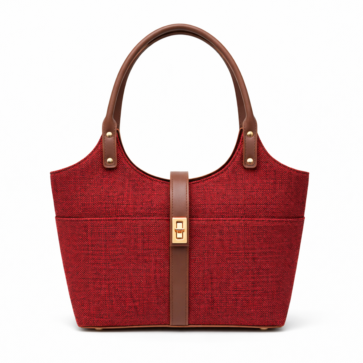 Mira Canvas Bag Maroon & Brown