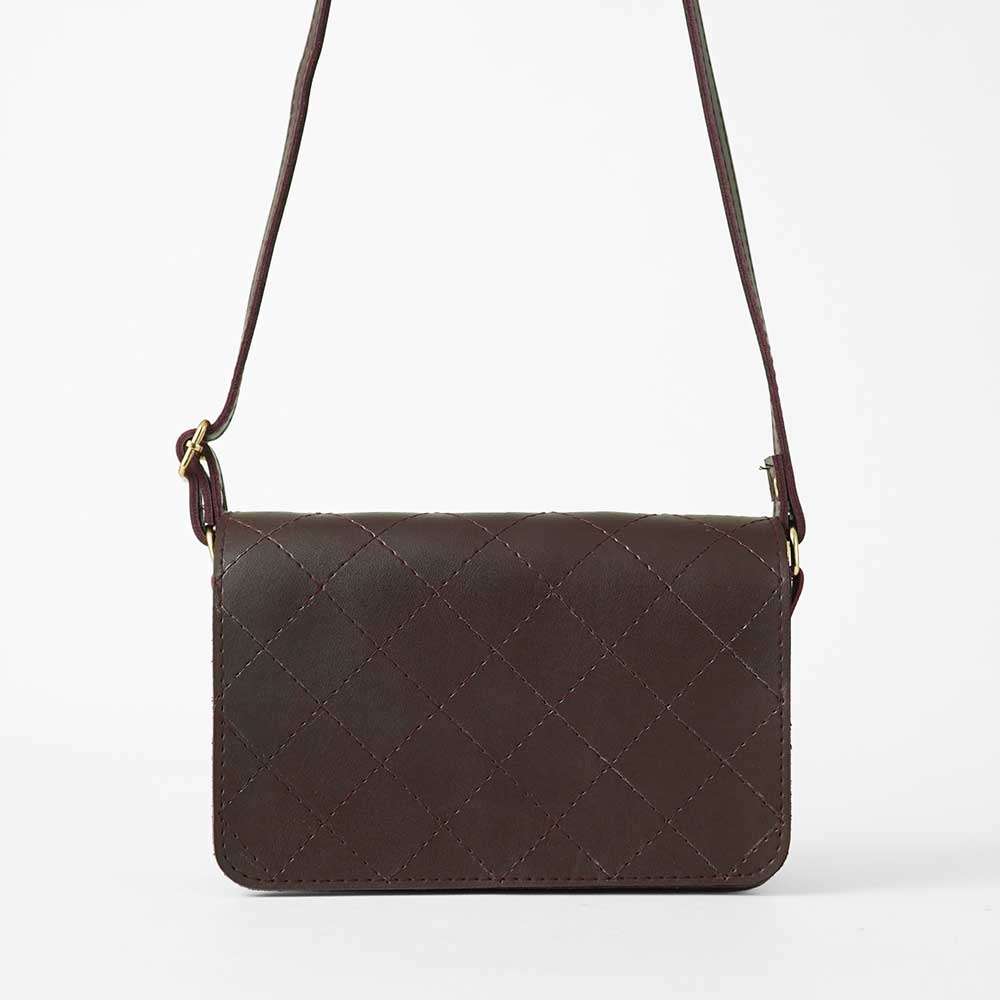 Cross Stitch Crossbody Bag maroon - astorebags.pk