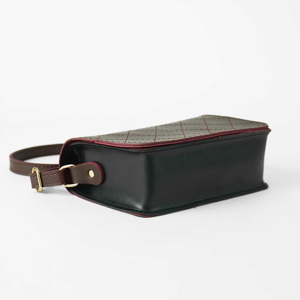 Cross Stitch Crossbody Bag maroon - astorebags.pk