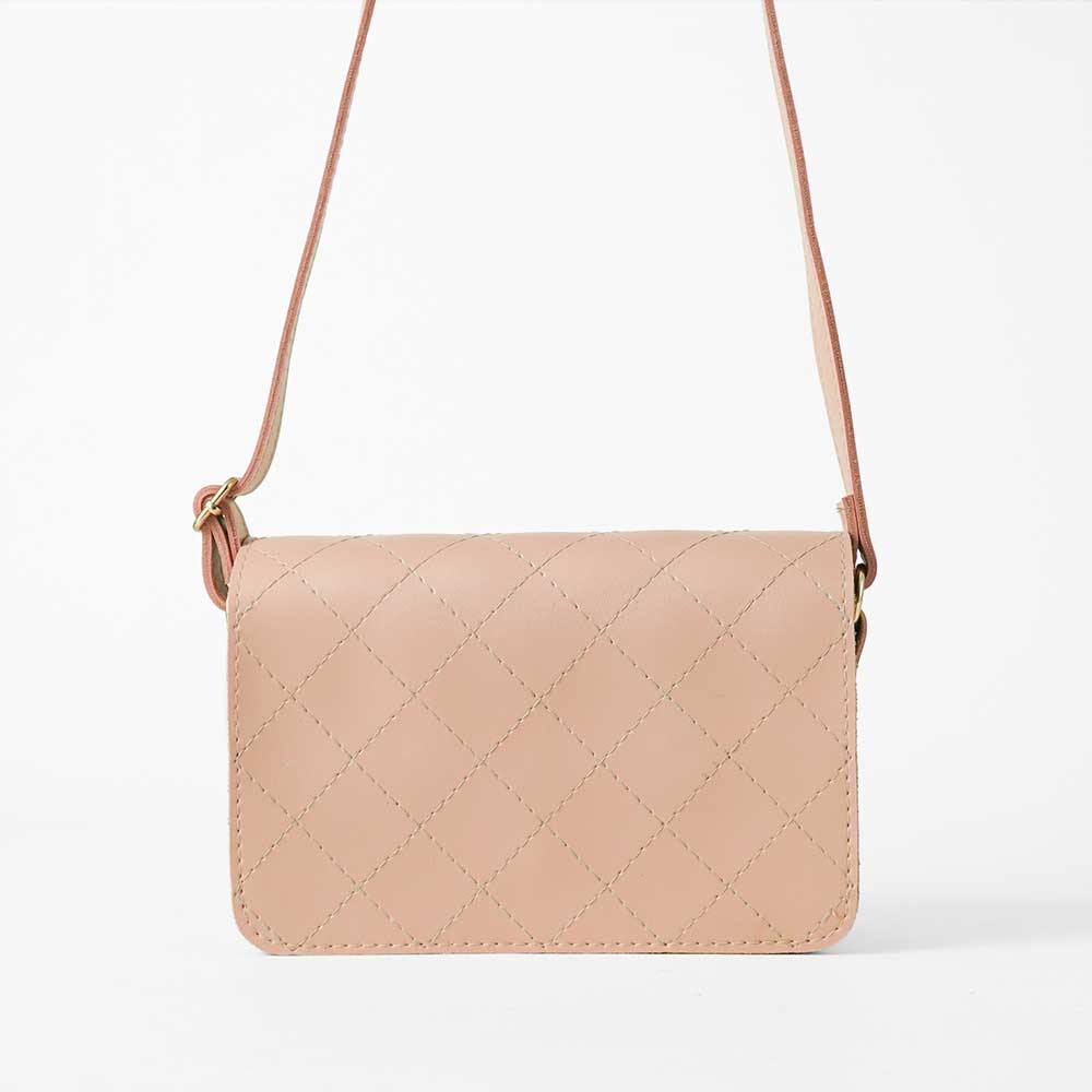 Cross Stitch Crossbody Bag Peach - astorebags.pk