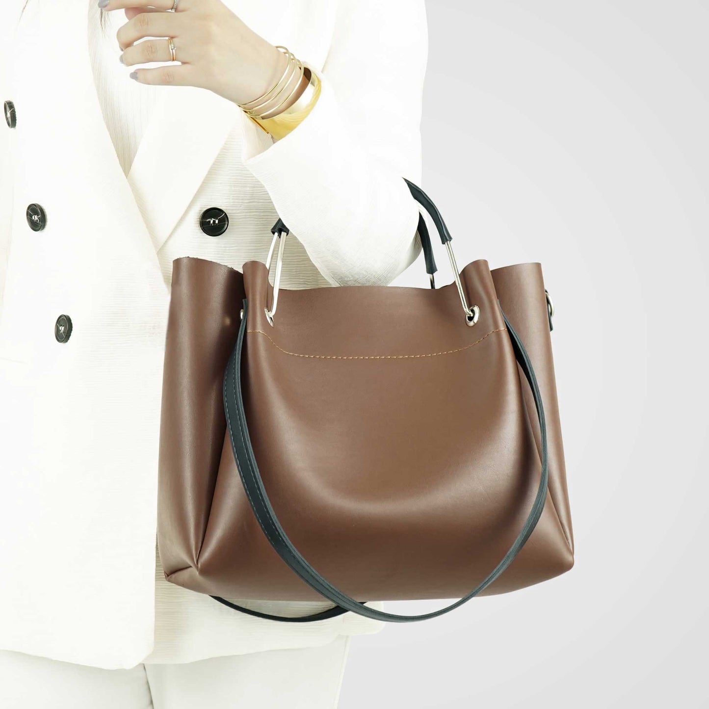 Emerald Bag with pouch (Brown) - astorebags.pk
