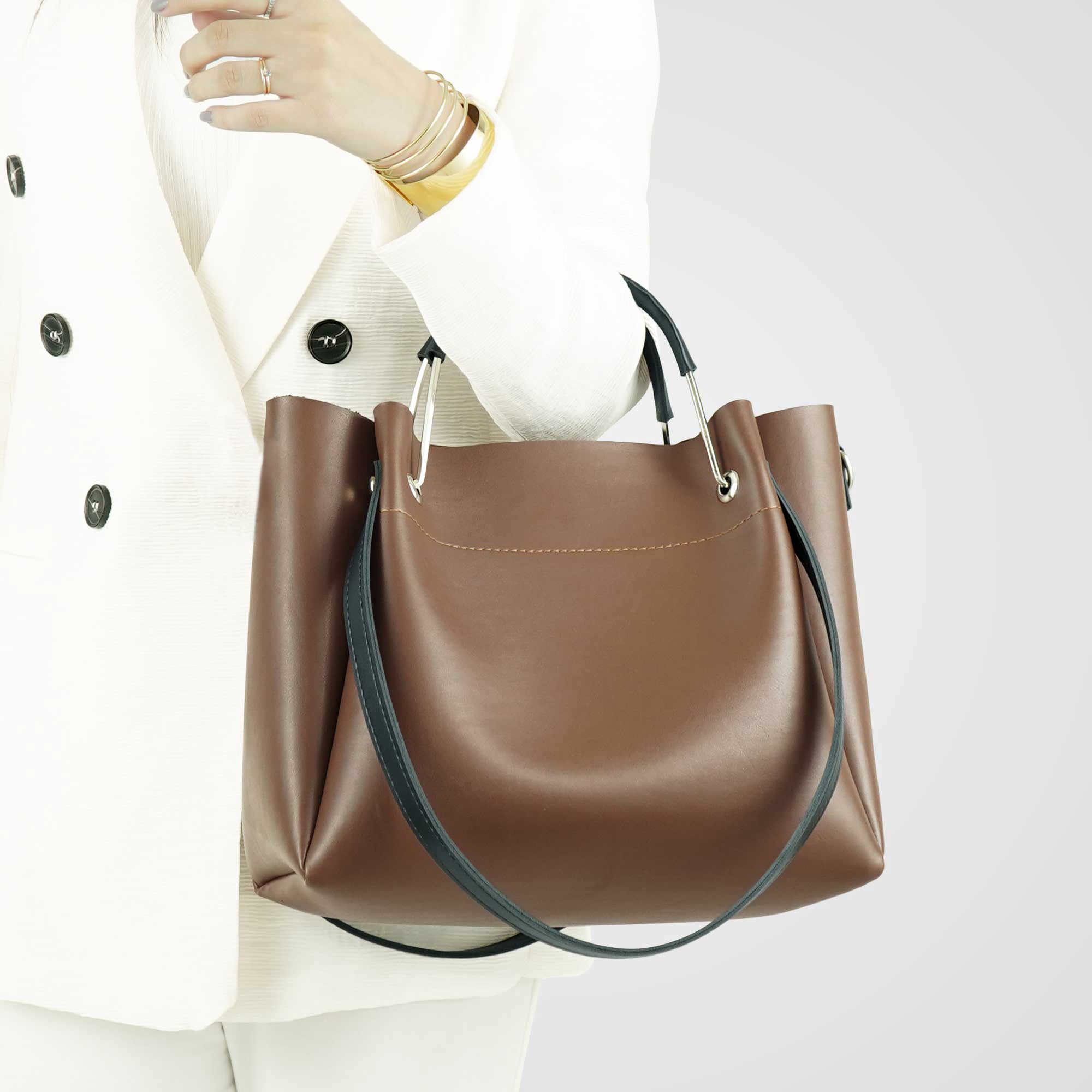 Emerald Bag with pouch (Brown) - astorebags.pk