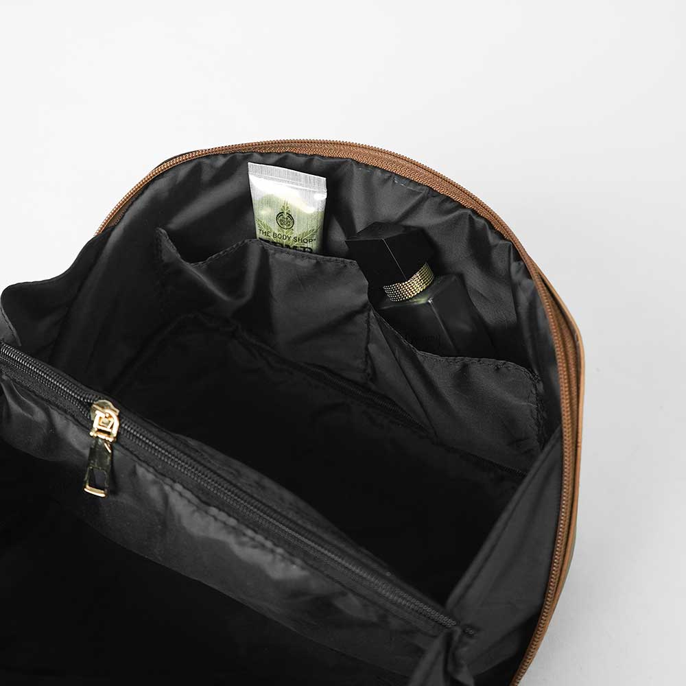 Large Capacity Travel Cosmetic Bag Brown - astorebags.pk