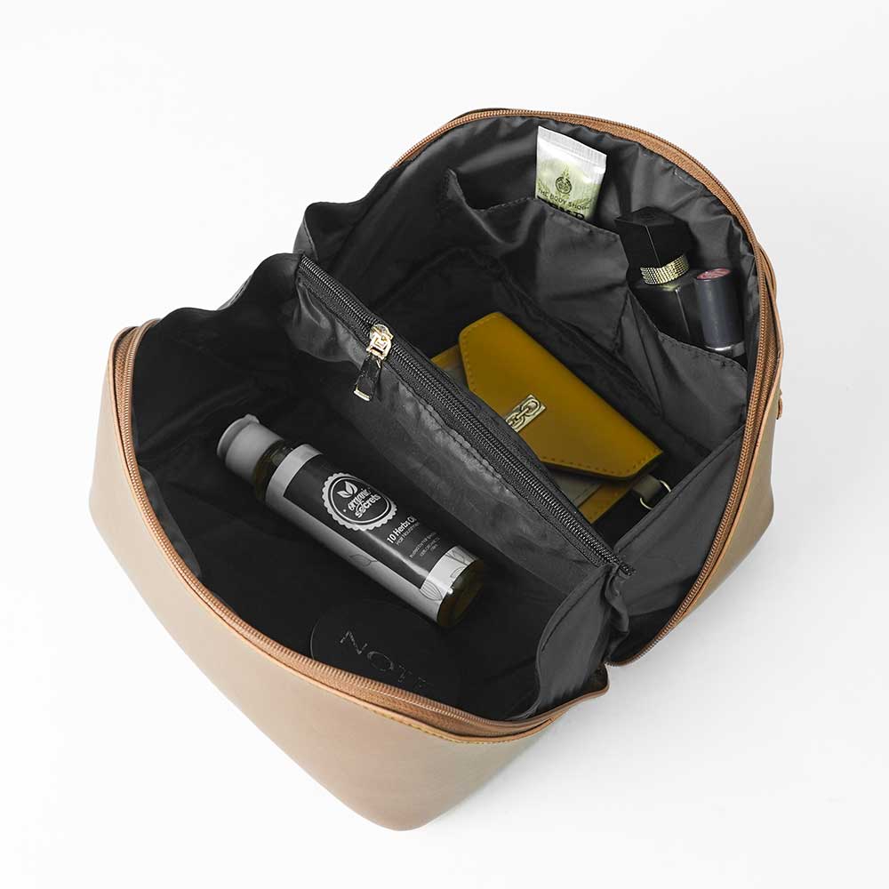 Large Capacity Travel Cosmetic Bag Brown - astorebags.pk