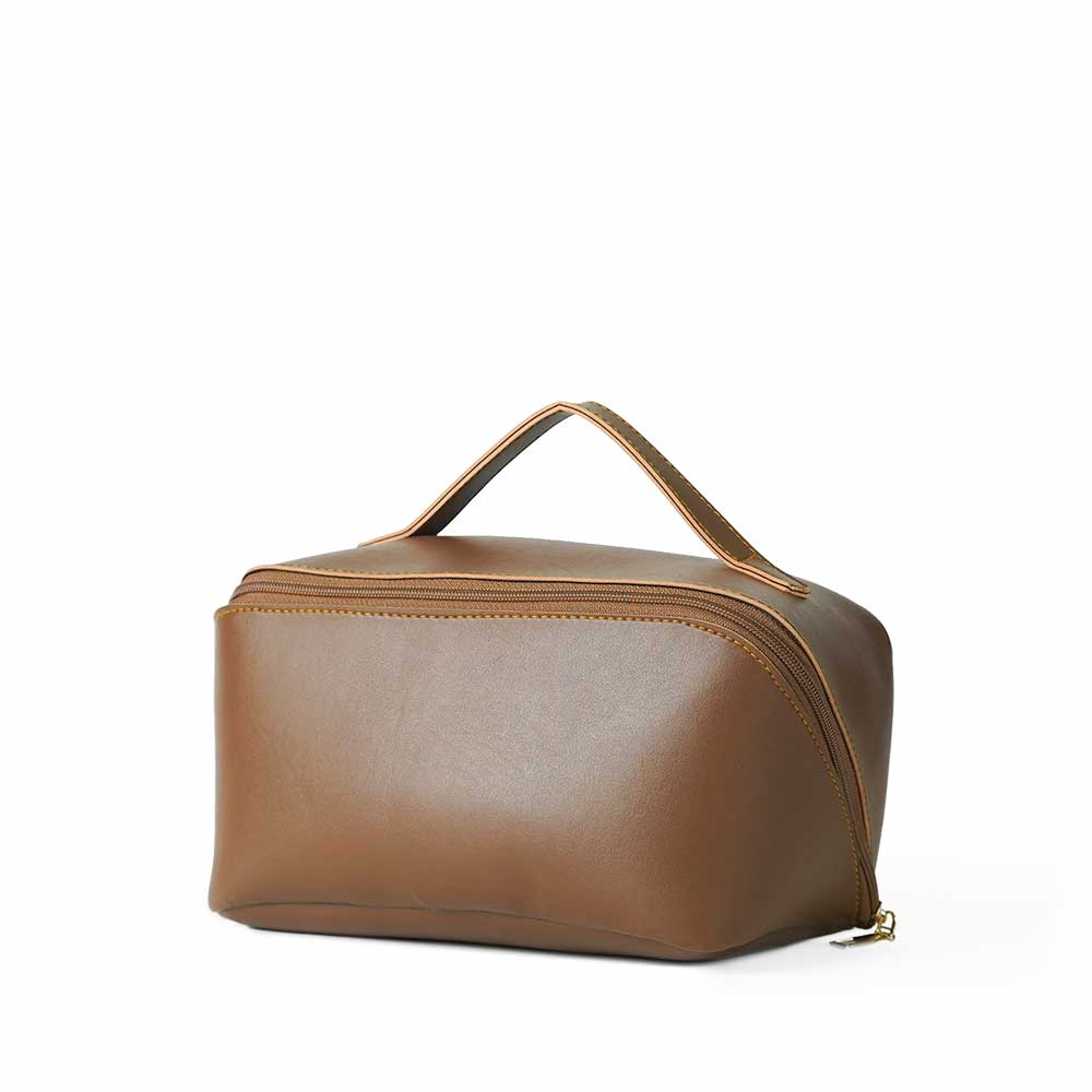 Large Capacity Travel Cosmetic Bag Brown - astorebags.pk