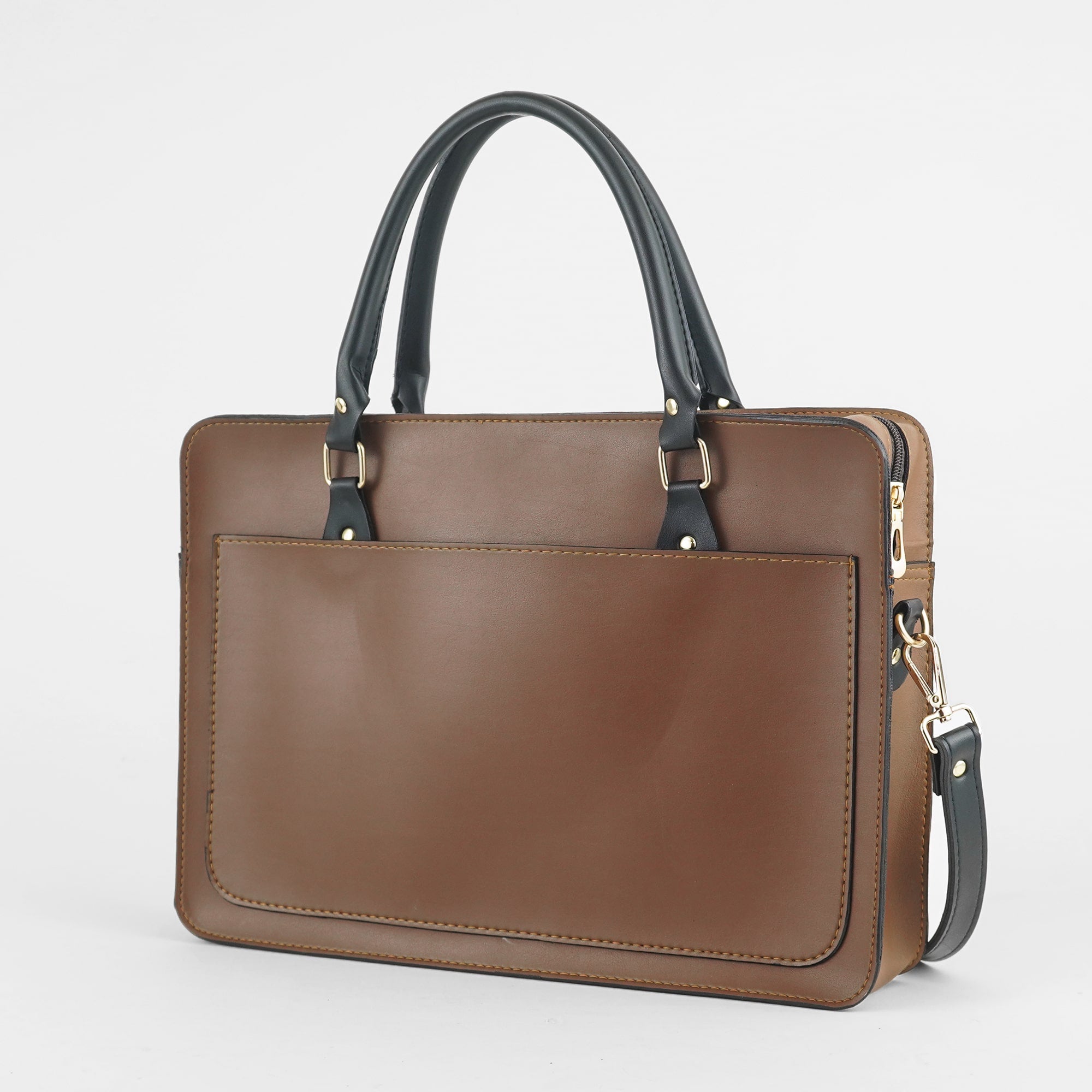 Multi Pockets Laptop Bag (Brown) - astorebags.pk