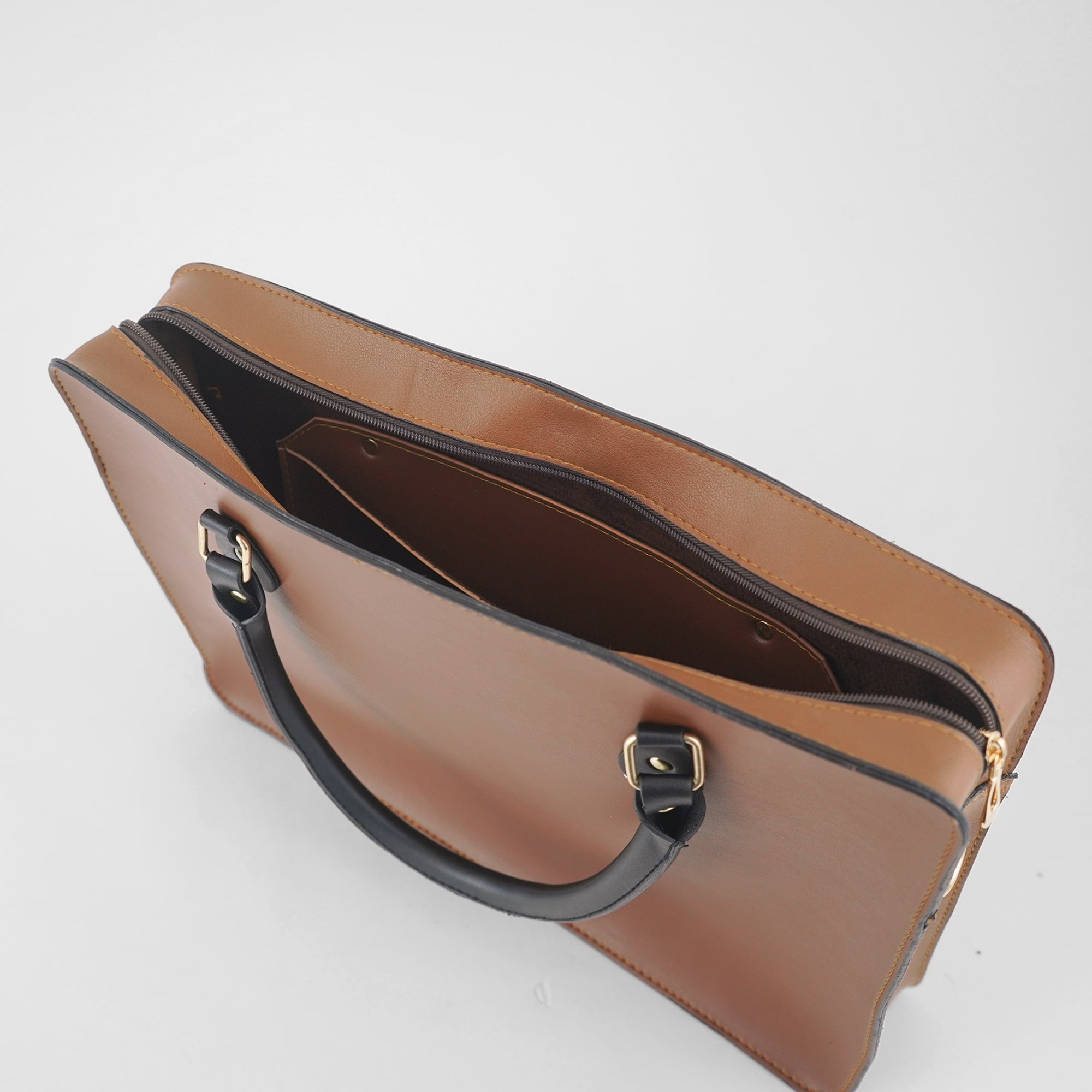 Multi Pockets Laptop Bag (Brown) - astorebags.pk