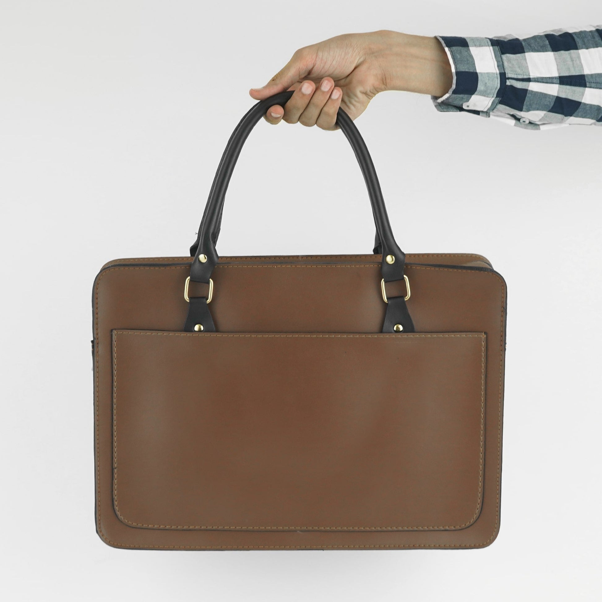 Multi Pockets Laptop Bag (Brown) - astorebags.pk