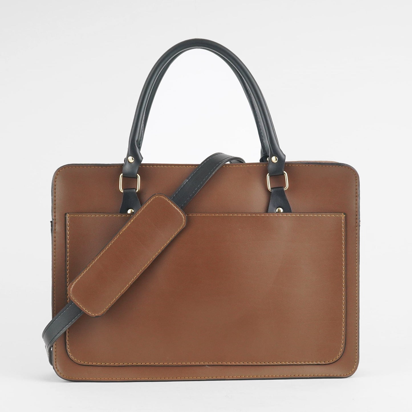 Multi Pockets Laptop Bag (Brown) - astorebags.pk