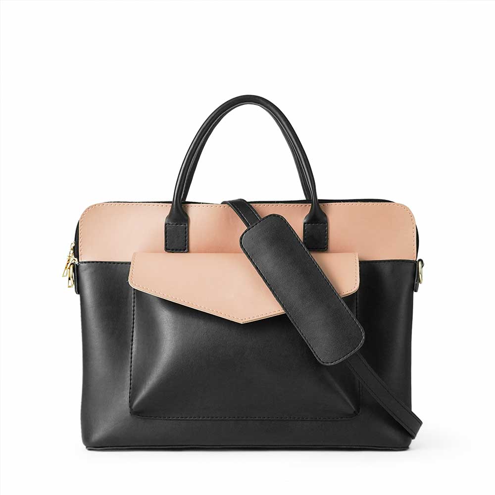 Sack Laptop Bag (Black & Peach) - astorebags.pk