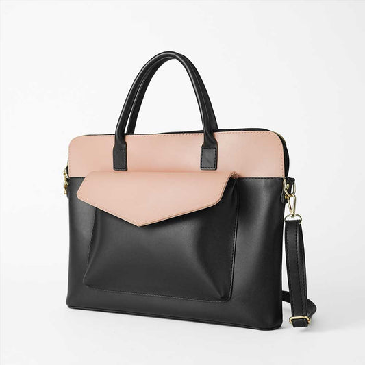 Sack Laptop Bag (Black & Peach) - astorebags.pk