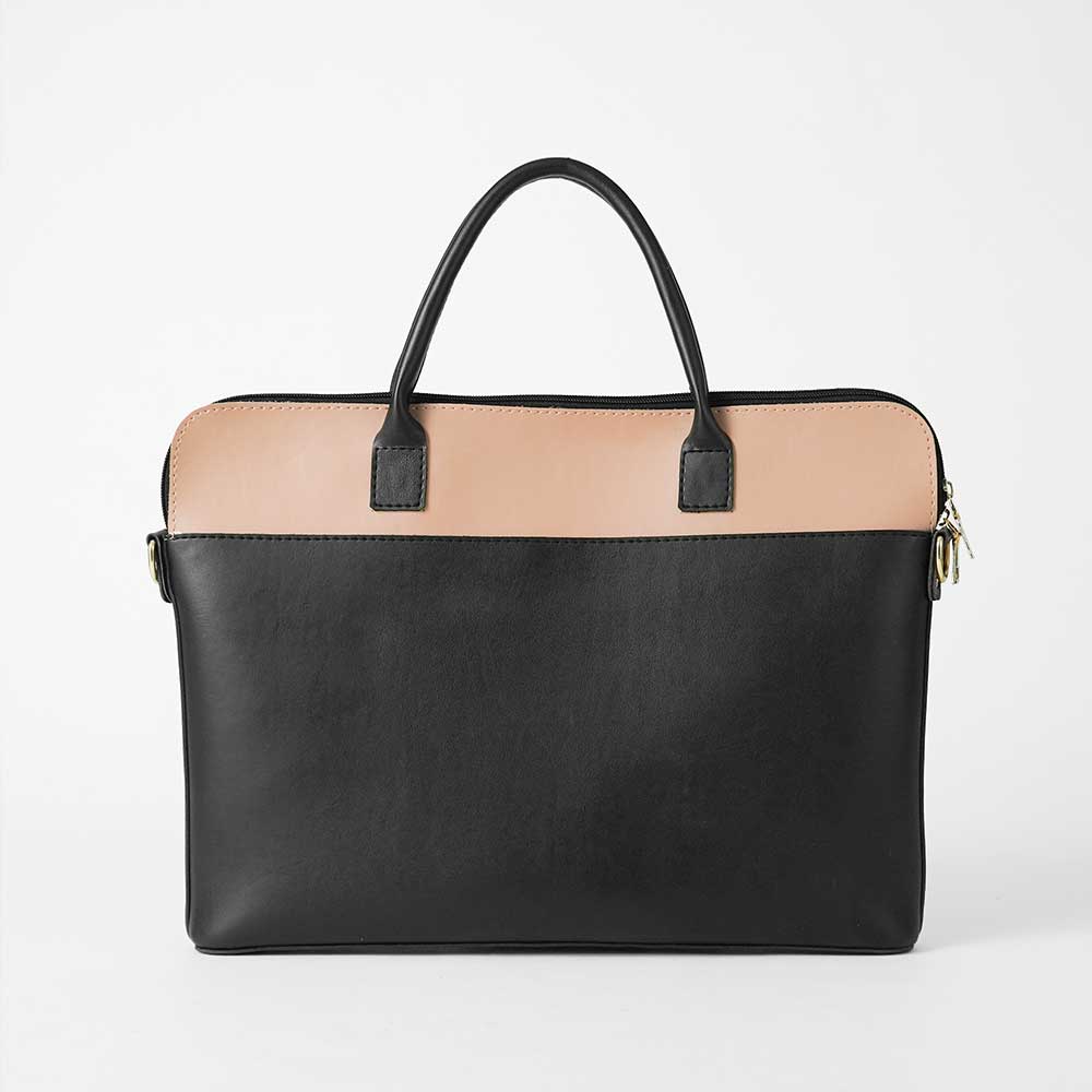 Sack Laptop Bag (Black & Peach) - astorebags.pk